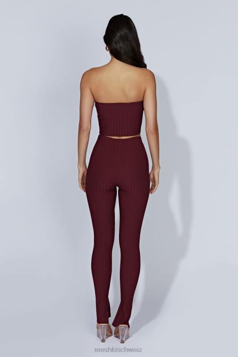 Meshki Jordi-Strickleggings mit seitlichem Schlitz Kirschschokolade Kleidung 060V1473