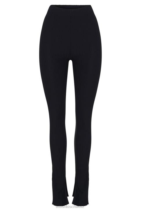 Meshki Jordi-Strickleggings mit seitlichem Schlitz Schwarz Kleidung 060V1587