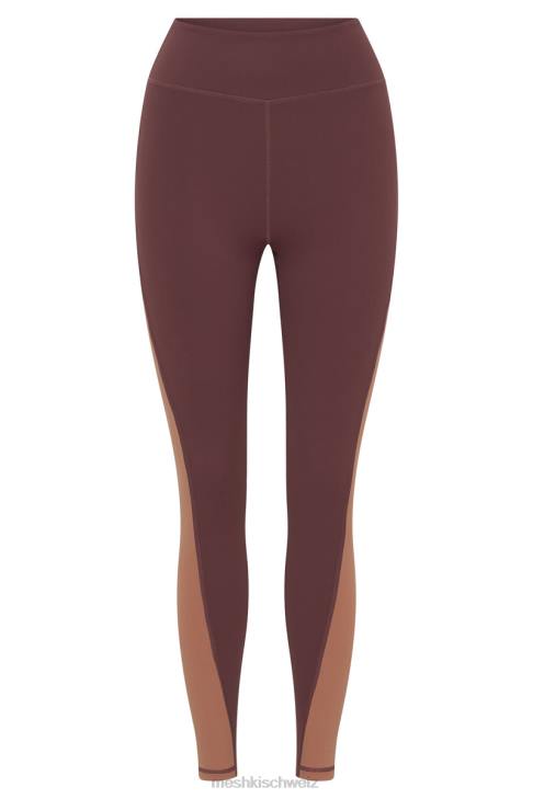 Meshki Libby-Leggings mit zweifarbigem Einsatz Mahagoni/Tan Kleidung 060V1475