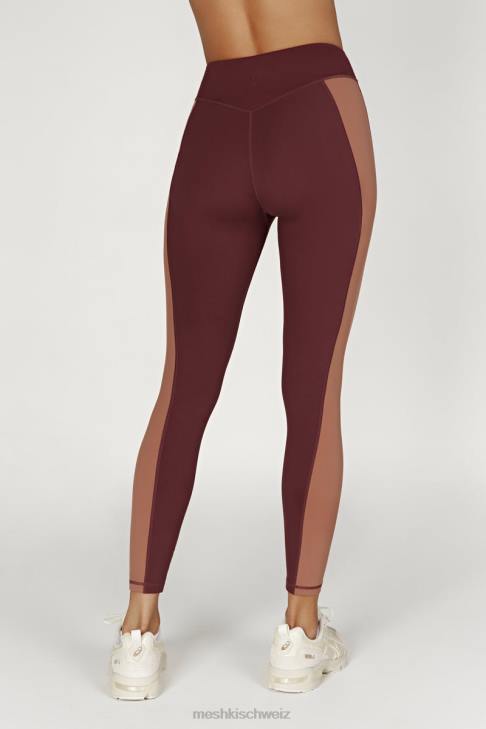 Meshki Libby-Leggings mit zweifarbigem Einsatz Mahagoni/Tan Kleidung 060V1475