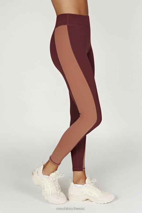 Meshki Libby-Leggings mit zweifarbigem Einsatz Mahagoni/Tan Kleidung 060V1475