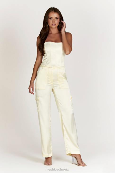 Meshki Amaya Satin-Cargohose Knochen Kleidung 060V1511