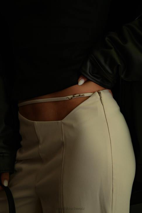 Meshki Bahar mittelhohe Hose mit weitem Bein und Trägern Weizen Kleidung 060V1588