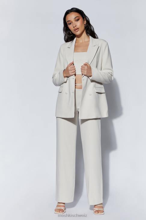 Meshki Bahar mittelhohe Hose mit weitem Bein und Trägern Weizen Kleidung 060V1588