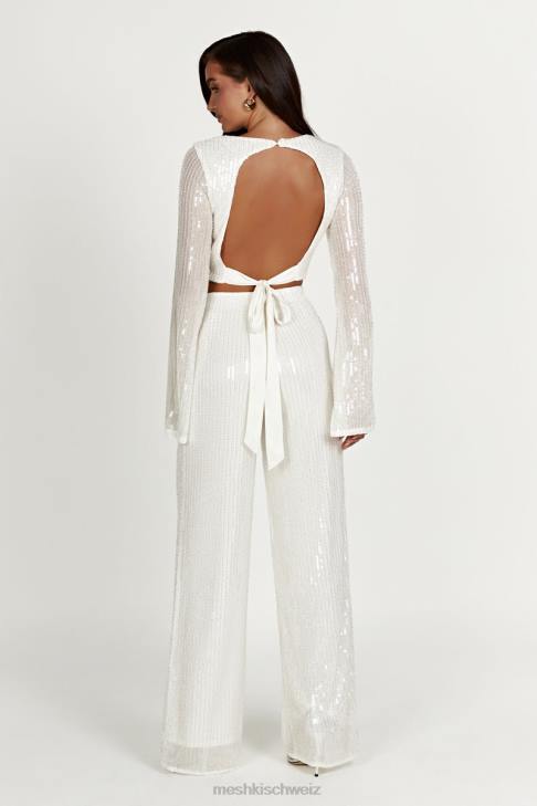 Meshki Diaz-Paillettenhose Weiß Kleidung 060V1356