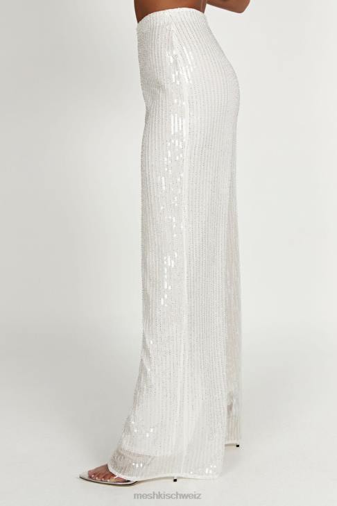 Meshki Diaz-Paillettenhose Weiß Kleidung 060V1356