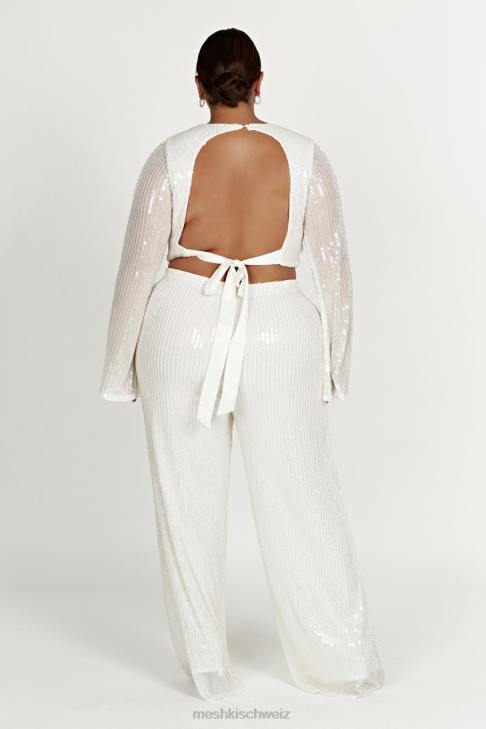 Meshki Diaz-Paillettenhose Weiß Kleidung 060V1356