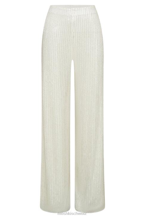 Meshki Diaz-Paillettenhose Weiß Kleidung 060V1356