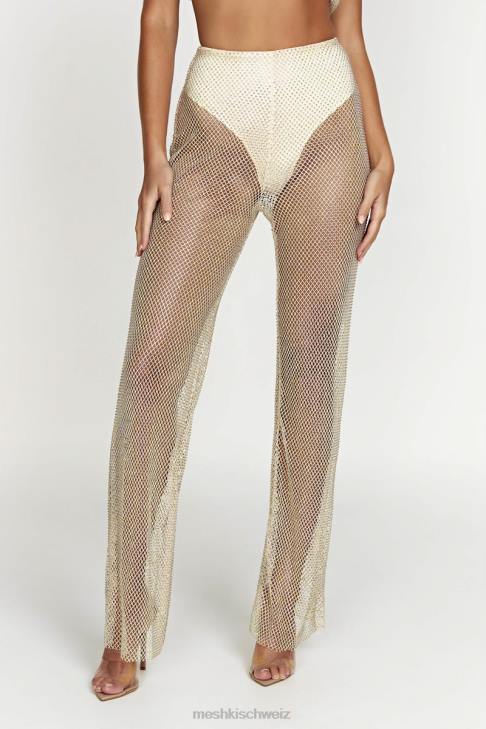 Meshki Emerson Diamant-Mesh-Hose Creme Kleidung 060V1262