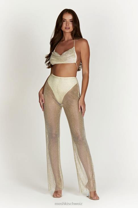 Meshki Emerson Diamant-Mesh-Hose Creme Kleidung 060V1262