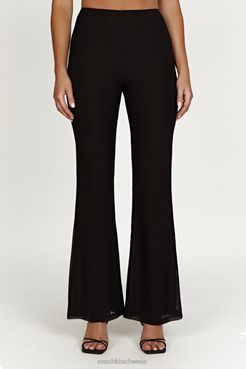 Meshki Gänseblümchen-Chiffonhose Schwarz Kleidung 060V1436