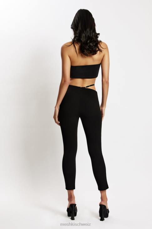 Meshki Irene-Hose mit V-Ausschnitt vorne Schwarz Kleidung 060V1595