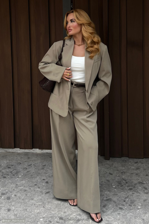 Meshki Jemima-Hose mit geradem Bein Olive Kleidung 060V1440