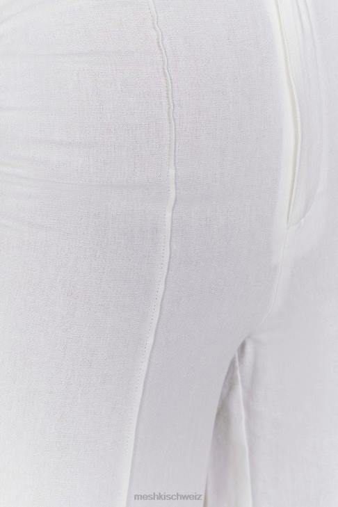 Meshki Julie Leinenhose mit weitem Bein Weiß Kleidung 060V1518