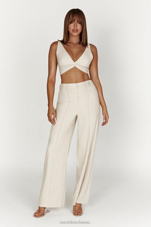 Meshki Julie Leinenhose mit weitem Bein natürlich Kleidung 060V1465