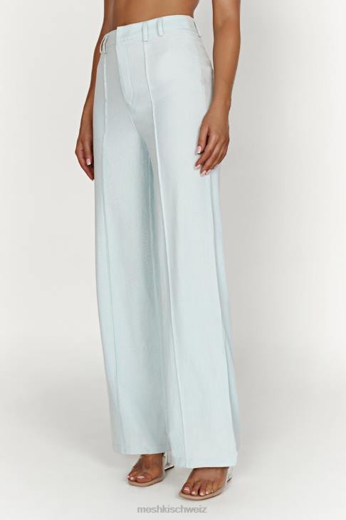 Meshki Julie Leinenhose mit weitem Bein puderblau Kleidung 060V1519
