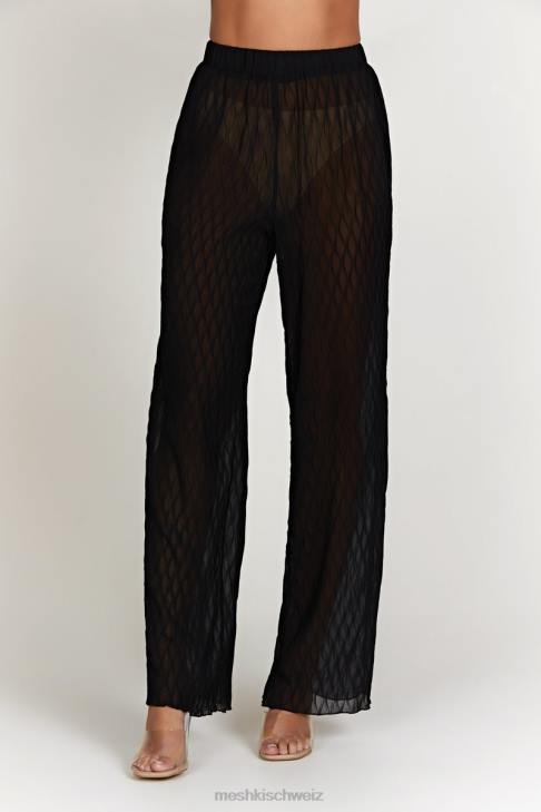 Meshki Karla Wave-Faltenhose Schwarz Kleidung 060V1488