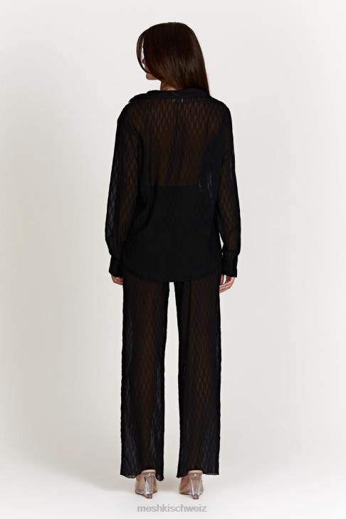 Meshki Karla Wave-Faltenhose Schwarz Kleidung 060V1488