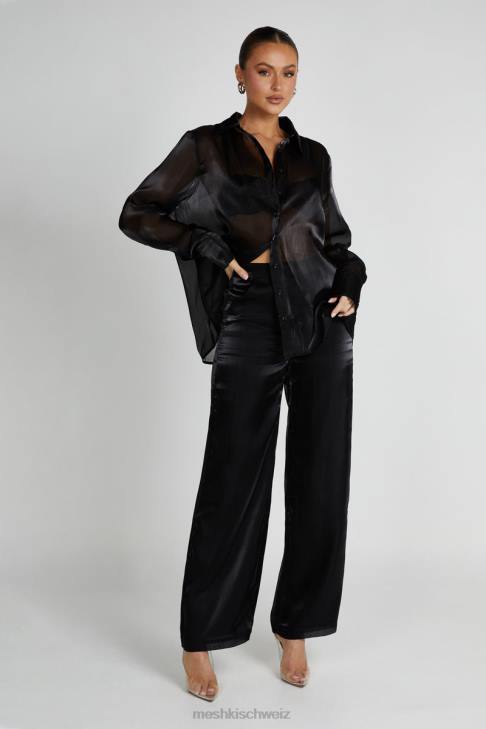 Meshki Kinsley transparente Hose Schwarz Kleidung 060V1282