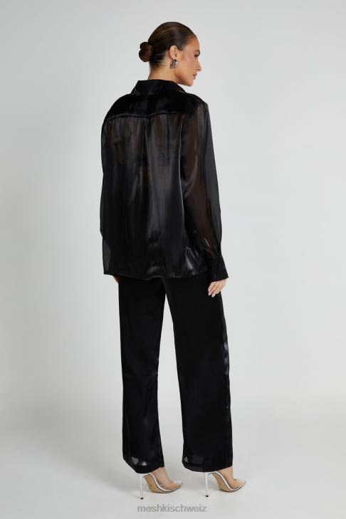 Meshki Kinsley transparente Hose Schwarz Kleidung 060V1282