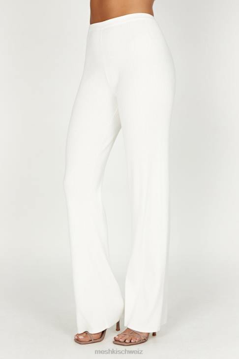 Meshki Linnie-Strickhose mit geradem Bein Weiß Kleidung 060V1395