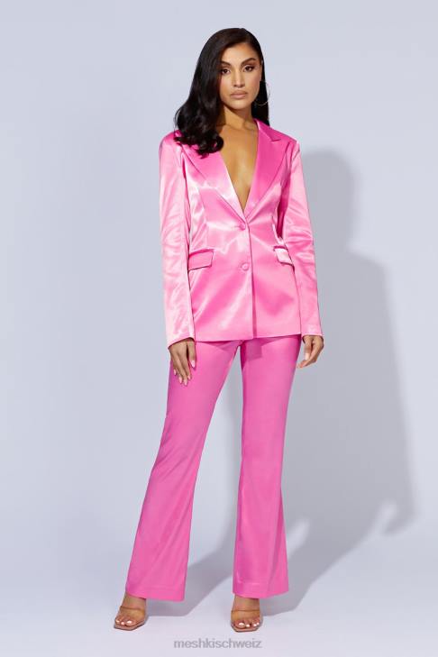 Meshki Maeva-Satin-Schlaghose Kaugummirosa Kleidung 060V1489