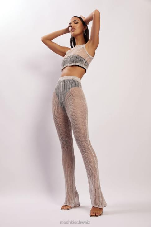 Meshki Mandy-Strick-Schlaghose grau Kleidung 060V1599