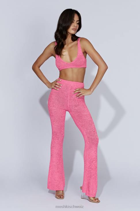 Meshki Mary-Strick-Schlaghose Kaugummirosa Kleidung 060V1581