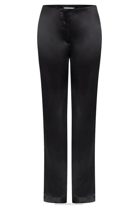 Meshki Nicolette Satinhose mit niedrigem Bund Schwarz Kleidung 060V1593