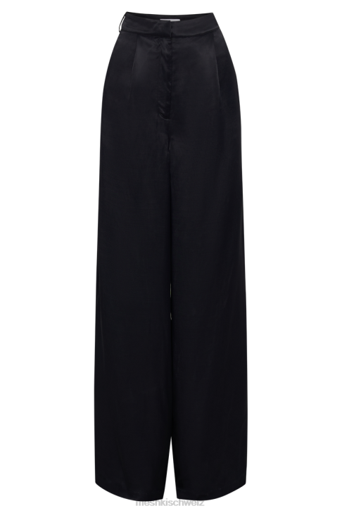 Meshki Nour Satin-Hose mit weitem Bein Schwarz Kleidung 060V1364