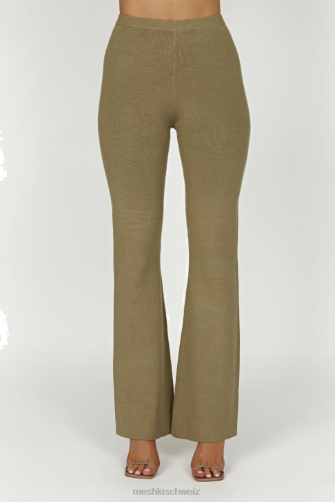 Meshki Rosetta-Schlagstrickhose Olive Kleidung 060V1389