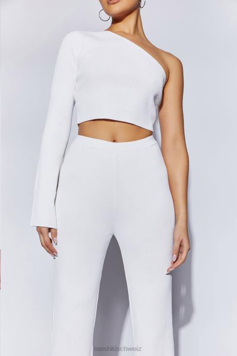Meshki Rue-Strick-Schlaghose Weiß Kleidung 060V1513