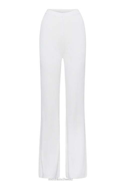 Meshki Rue-Strick-Schlaghose Weiß Kleidung 060V1513