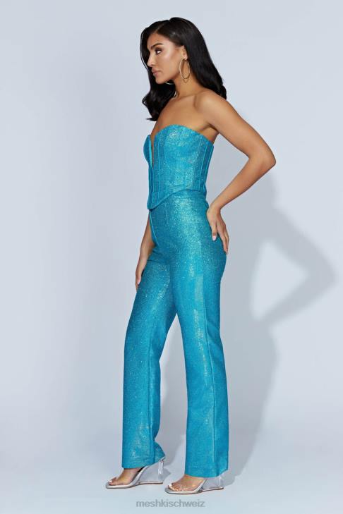 Meshki Schimmernde Hose mit geradem Bein von Lisette Aquamarin Kleidung 060V1579