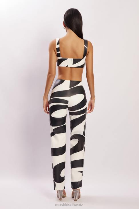 Meshki Stevie V-PU-Hose mit Frontprint Wirbeldruck Kleidung 060V1464