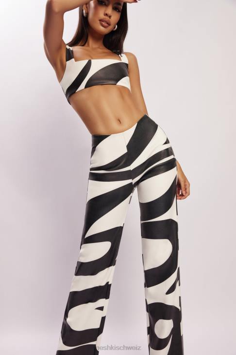 Meshki Stevie V-PU-Hose mit Frontprint Wirbeldruck Kleidung 060V1464