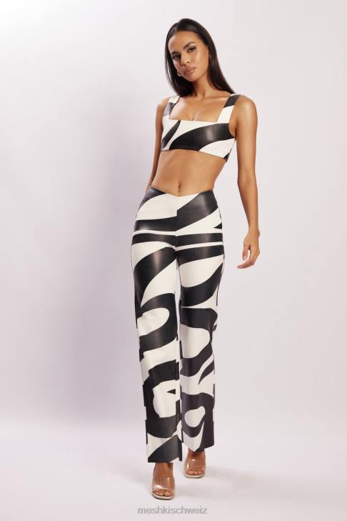Meshki Stevie V-PU-Hose mit Frontprint Wirbeldruck Kleidung 060V1464