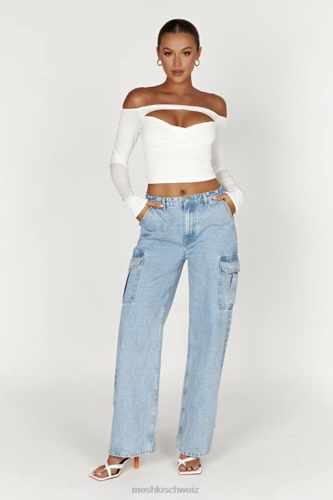 Meshki Jagger entspannte Denim-Jeans Mittelblau Kleidung 060V1263