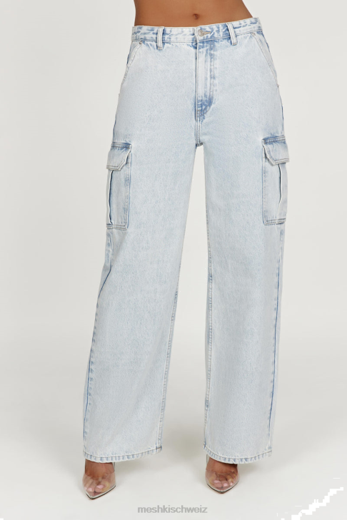 Meshki Jagger entspannte Denim-Jeans hellblau Kleidung 060V1323