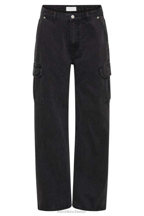 Meshki Jagger entspannte Denim-Jeans schwarz gewaschen Kleidung 060V1321