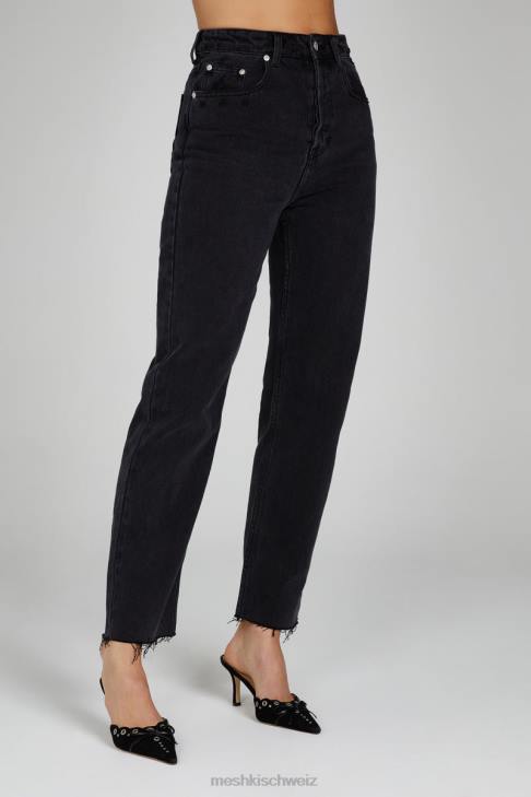 Meshki Tina Mama Jeans schwarz gewaschen Kleidung 060V1319
