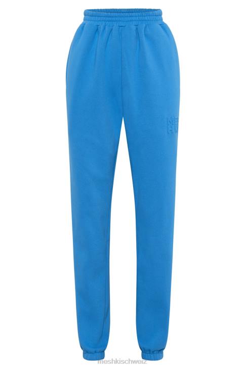 Meshki Jogginghose aus Fleece mit Schmirgelprägung Blau Kleidung 060V1604