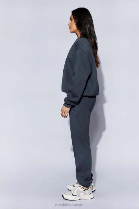 Meshki Jogginghose aus Fleece mit Schmirgelprägung Holzkohle Kleidung 060V1479