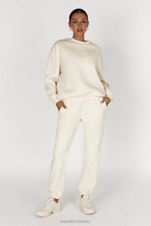 Meshki Jogginghose aus Fleece mit Schmirgelprägung Knochen Kleidung 060V1480