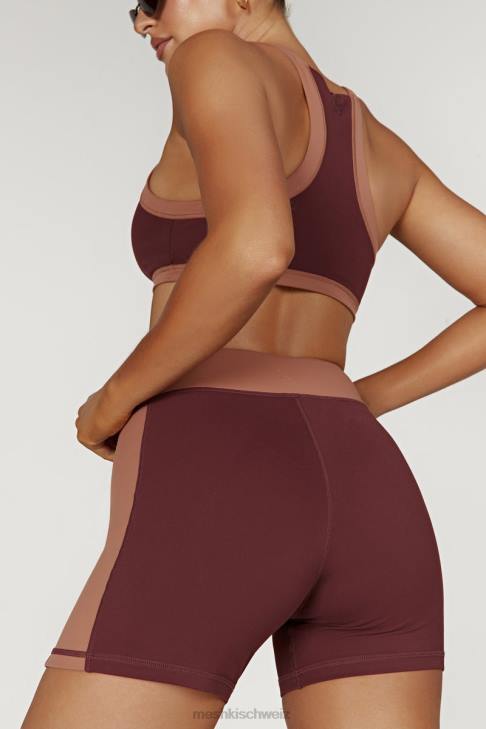 Meshki Taleah zweifarbige Shorts Mahagoni/Tan Kleidung 060V1467