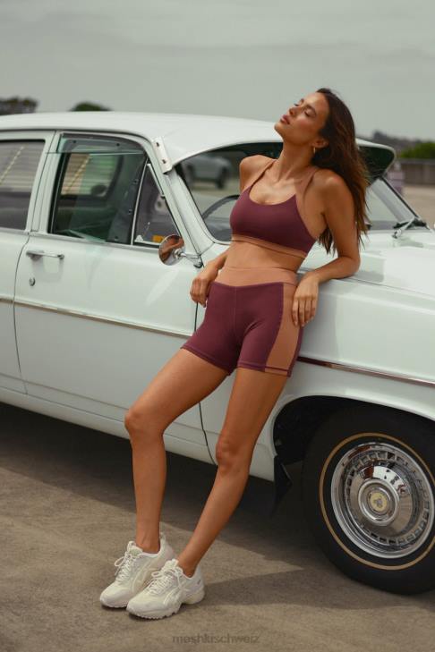 Meshki Taleah zweifarbige Shorts Mahagoni/Tan Kleidung 060V1467