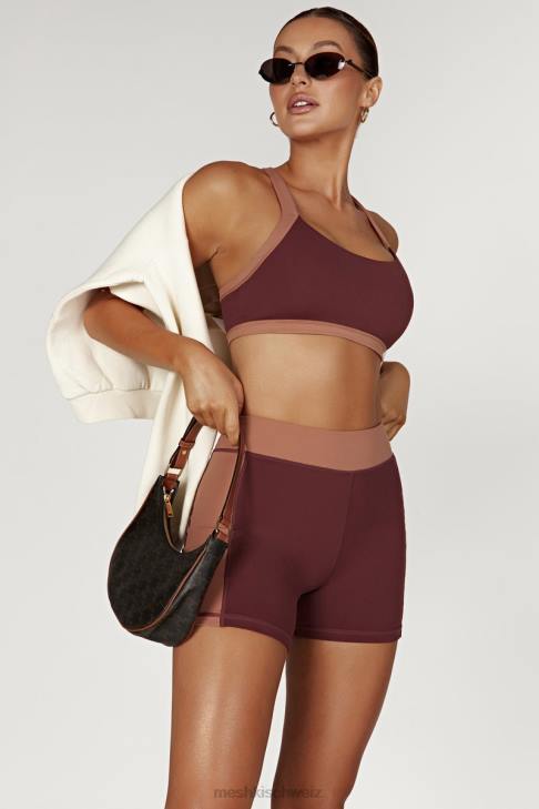 Meshki Taleah zweifarbige Shorts Mahagoni/Tan Kleidung 060V1467