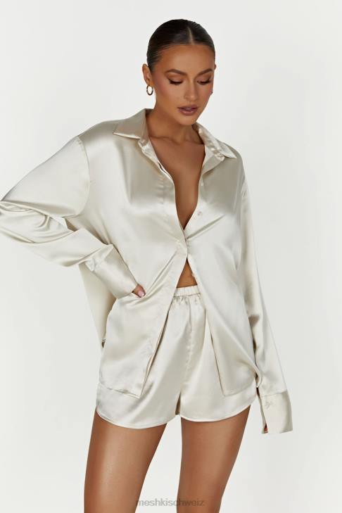 Meshki meera Satin-Shorts Elfenbein Kleidung 060V1304