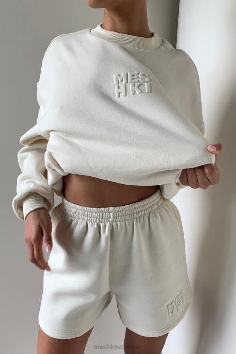 Meshki reese geprägte Fleeceback-Shorts Knochen Kleidung 060V1608