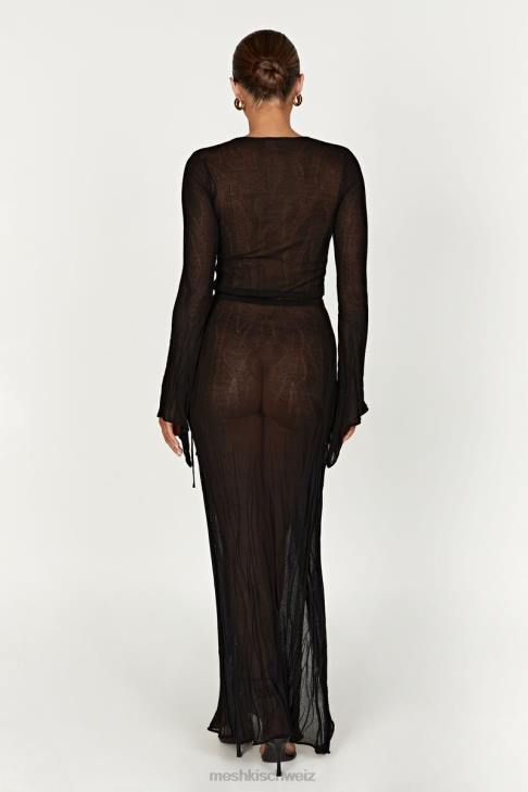 Meshki Akari-Strick-Maxirock Schwarz Kleidung 060V1305